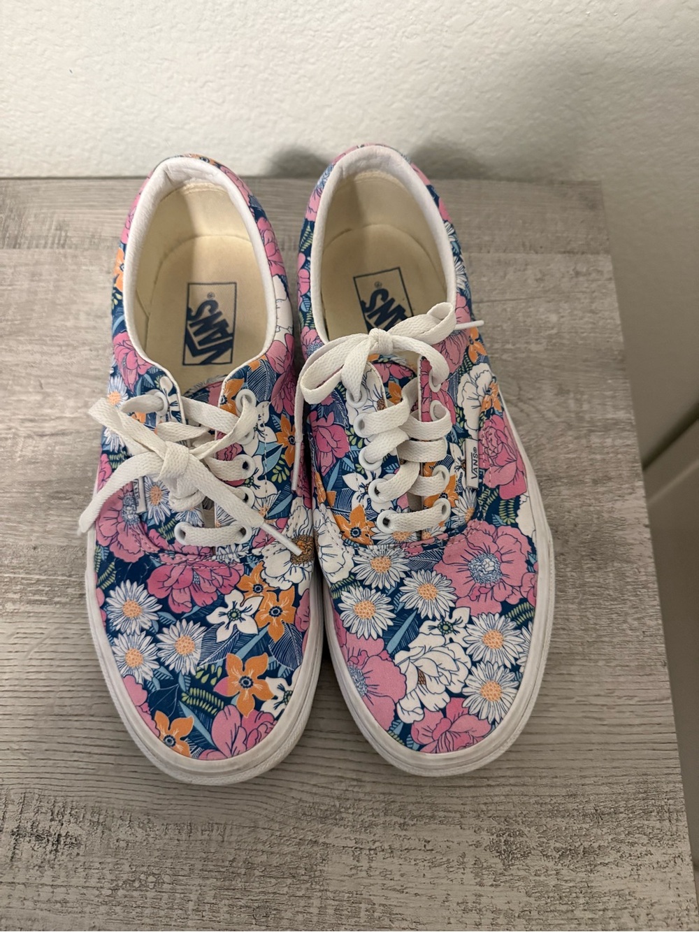 Vans Floral Low-Top Sneakers - Pink, Navy & Orange